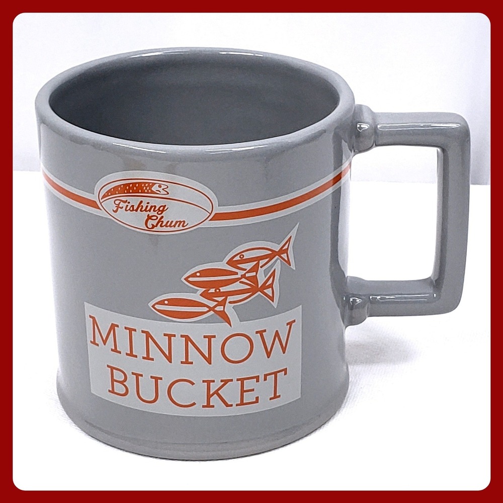 Fishs Eddy West Elm Minnow Bucket Fishing Chum Mug Gray Like New